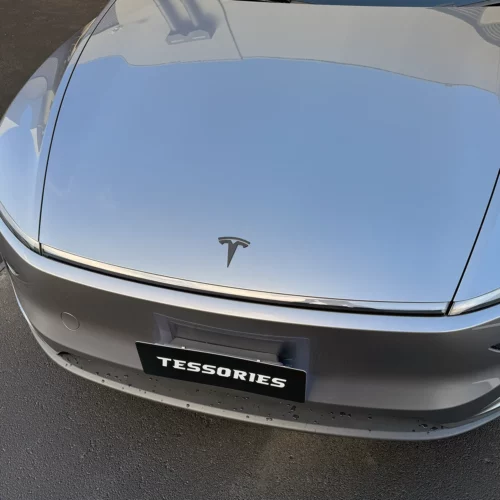 Alternative view of Tesla Front T Badge ~ Model Y (2025-2026) / Model 3 (2024-2026)