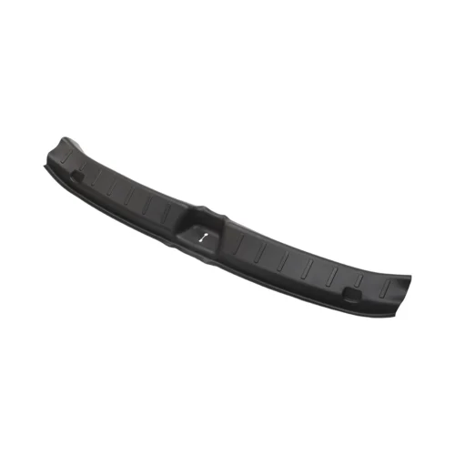 Black curved plastic bumper guard with evenly spaced raised ridges, used to protect vehicle bumpers.